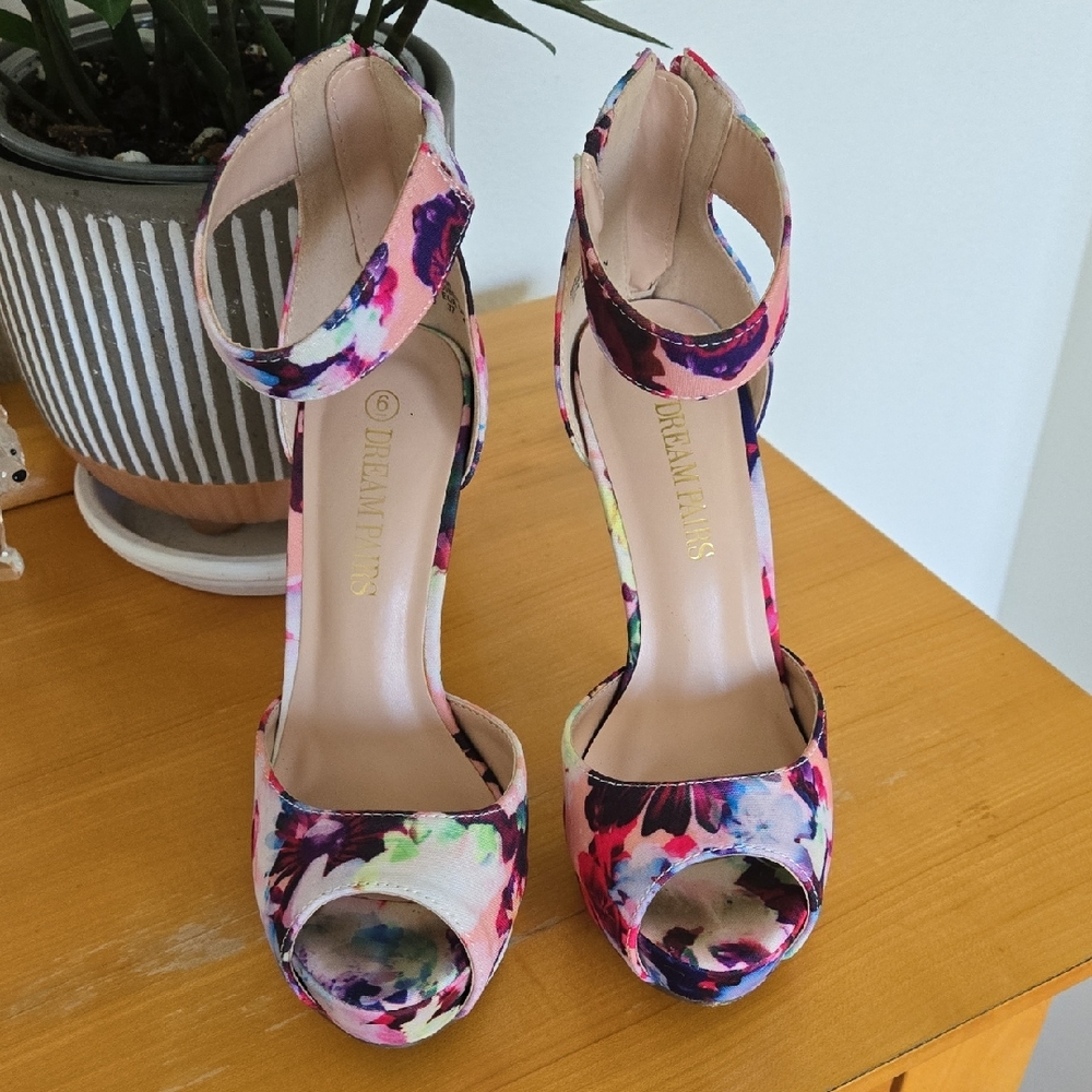 Colorful Floral Heels